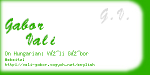 gabor vali business card